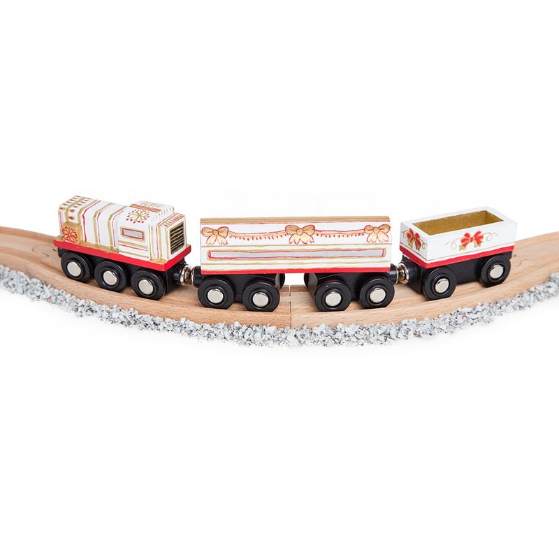 Orbrium أوربريوم 8 عربات قطار خشبية غير مطلية مع مجموعة طلاء و فرش 12 لون لسكك الحديد الخشبية المتوافقة مع توماس و بريو قطارات مغناطيسية لموضوع حفلات عيد الميلاد هدايا أنشطة إبداعية للأولاد والبنات - Image 5